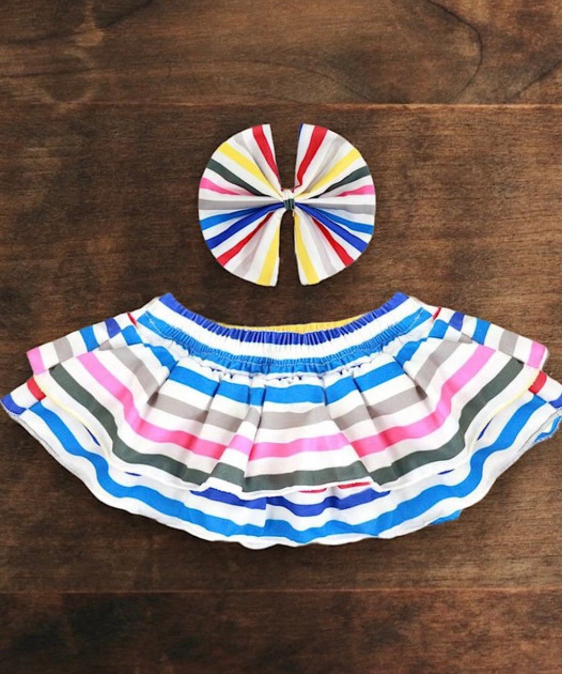 Striped Bloom skirt