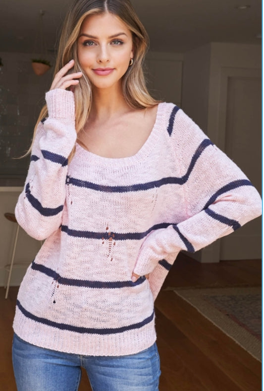 Pink navy sweater