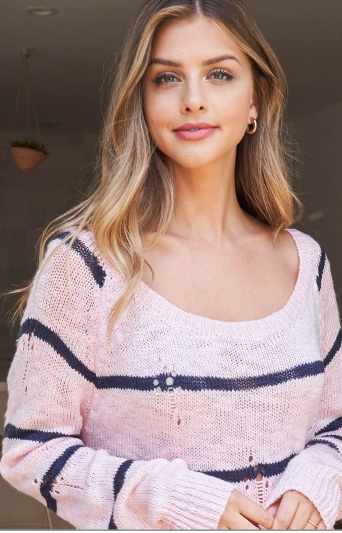 Pink navy sweater