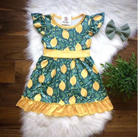 Teal lemon dress